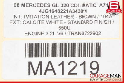 06-12 Mercedes X164 GL320 Keyless Go Control Module 1648209326 OEM