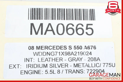 07-13 Mercedes W221 S450 S550 Rear Right Side Airmatic Air Shock Absorber Strut