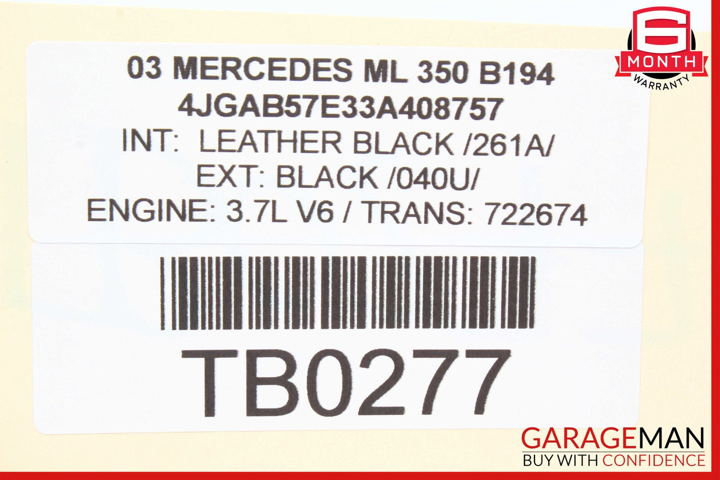 98-05 Mercedes W163 ML350 ML500 Rear Right Top Upper Control Arm 1633520501 OEM