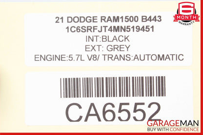 19-23 Dodge Ram 1500 B Pillar Inner Trim Cover Black 68312900AB OEM