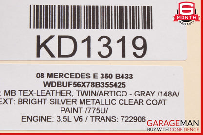 07-09 Mercedes W211 E350 E550 E63 AMG Interior Rear View Mirror Gray OEM