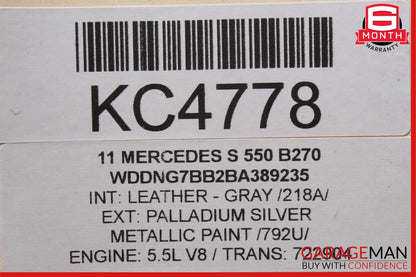 07-13 Mercedes W221 S550 S600 S63 AMG Rear Left Side Door Window Regulator Motor