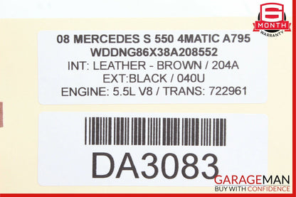07-14 Mercedes W221 S550 Front Right Door Lock Latch Actuator Keyless Go OEM