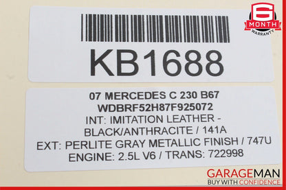 01-07 Mercedes W203 C230 Front Right Side Door Control Module 2038201285 OEM