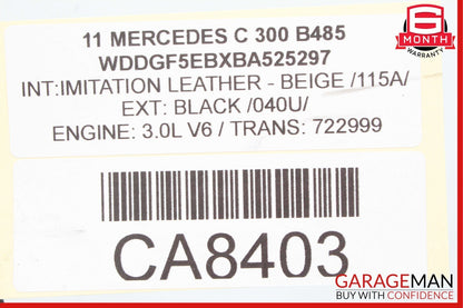 05-13 Mercedes W204 C300 E550 Front Left Side Engine Timing Chain Cover Plate