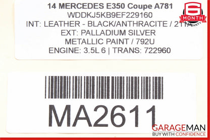 10-16 Mercedes W212 E350 CLS350 Rear Fuse Box Relay SAM Signal Acquisition Assy