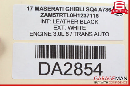 14-17 Maserati Ghibli Rear Left Side Exterior Door Handle Assembly Silver