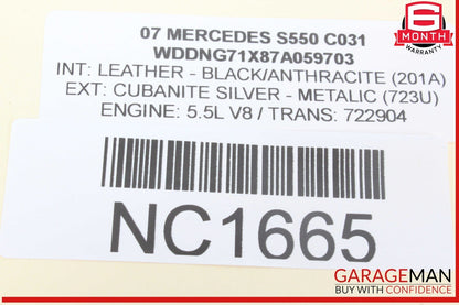 07-09 Mercedes W221 S550 S63 AMG CL550 Rear Trunk Fuse Relay Junction Box OEM