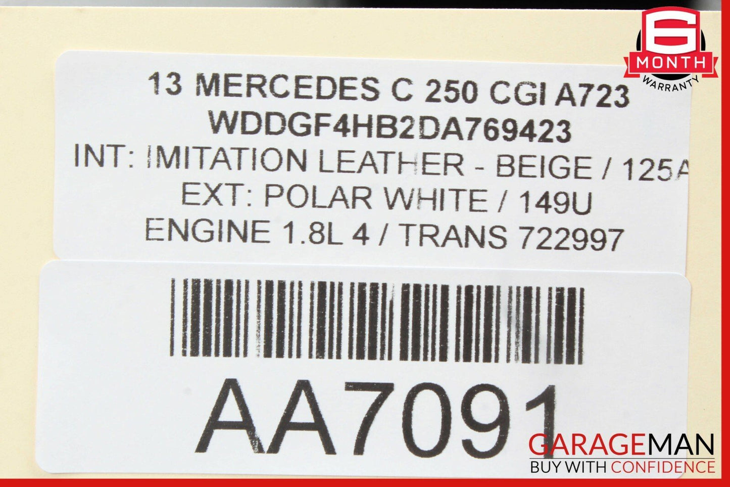 08-14 Mercedes W204 C250 C350 Rear Left Side Door Window Regulator Motor OEM