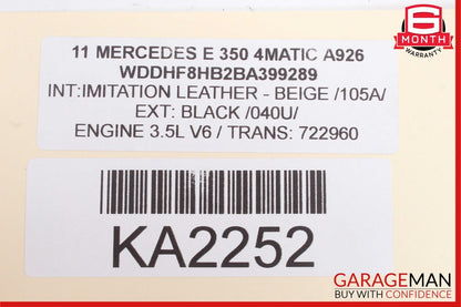 10-13 Mercedes W212 E350 E550 Inner Tail Light Lamp Rear Left Driver Side OEM