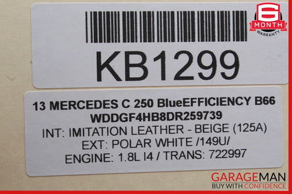 08-16 Mercedes W204 C250 Front Right Side Door Window Regulator Motor Unit OEM