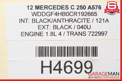12-14 Mercedes W204 C250 Keyless Go Front Left Door Lock Actuator w/ Handle