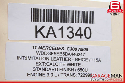 08-14 Mercedes W204 C300 Rear Overhead Dome Light Lamp Reading Map 165091 OEM