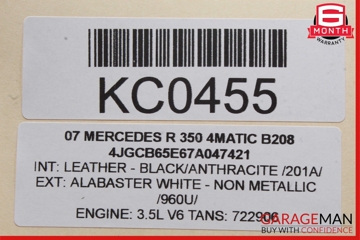 06-13 Mercedes W251 R350 GL450 ML350 Window Regulator Motor Front Right Side OEM