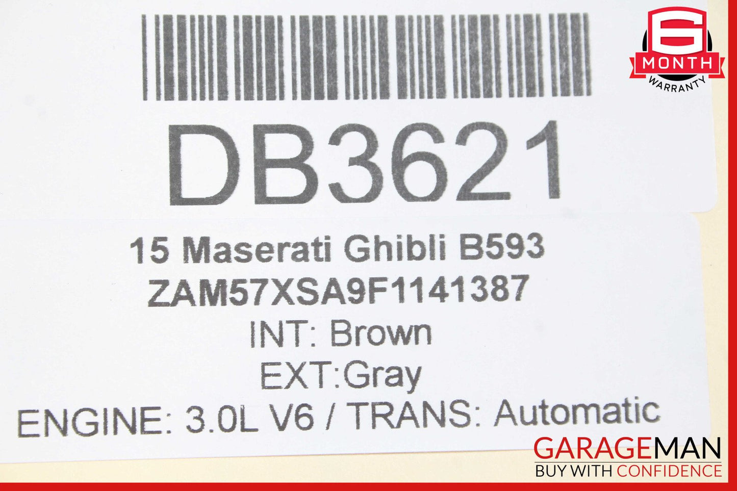 14-17 Maserati Ghibli Rear Right Side Exterior Door Shell Frame Panel OEM