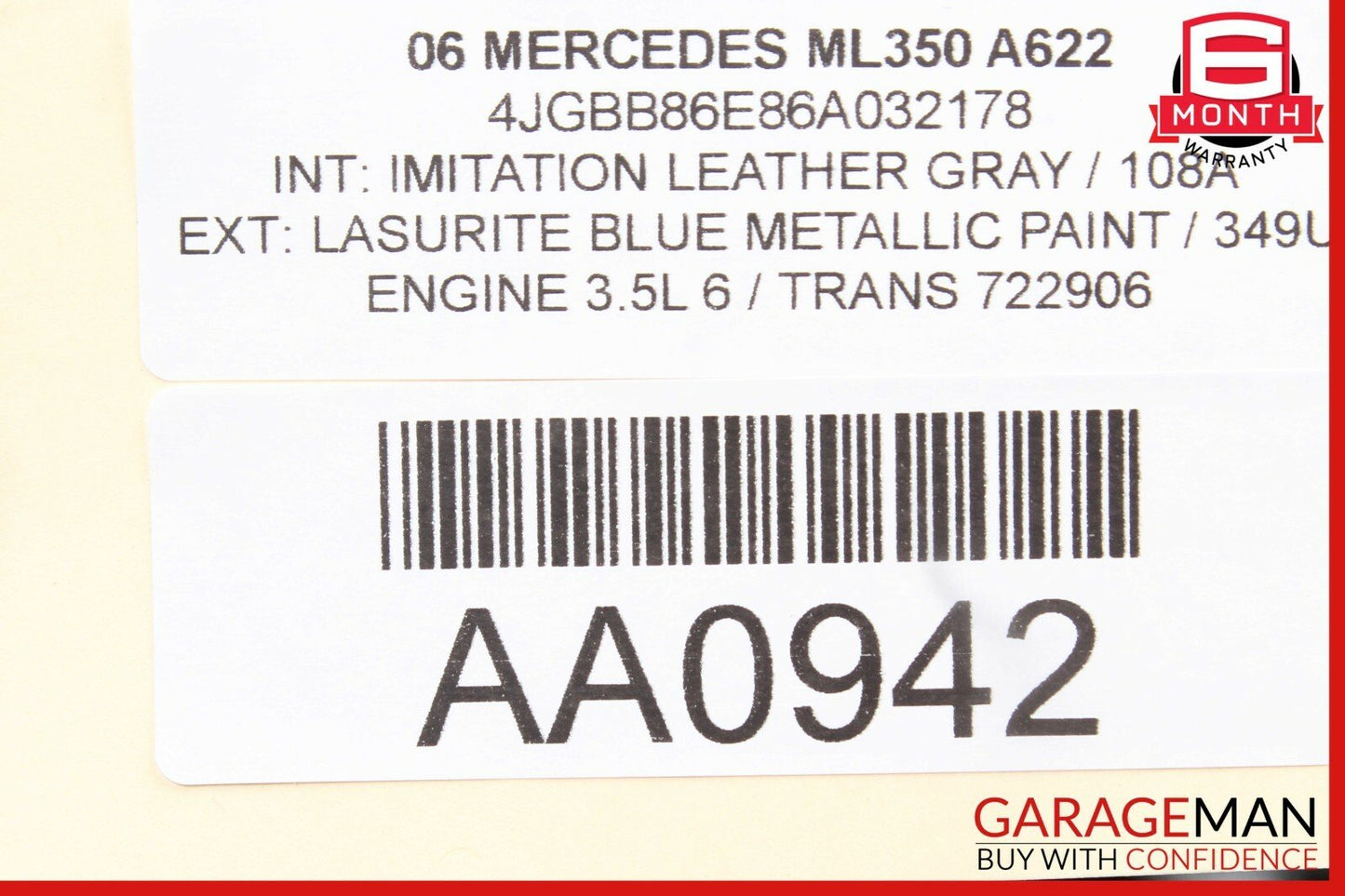06-09 Mercedes W164 ML350 Front Left Driver Side Foglight Fog Light Trim Cover