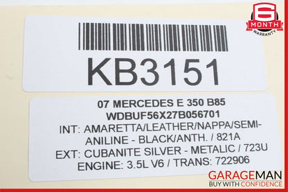 06-10 Mercedes C230 E350 Front Left Engine Timing Chain Plate Valve Cover
