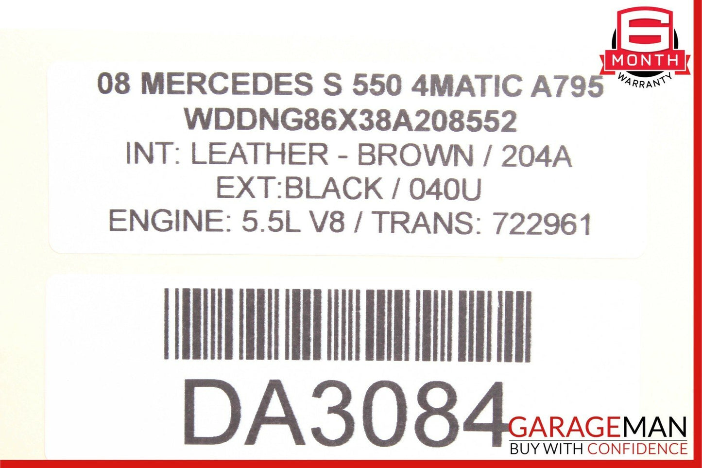 07-13 Mercedes W221 S550 Rear Right Side Exterior Door Handle Keyless Go Black