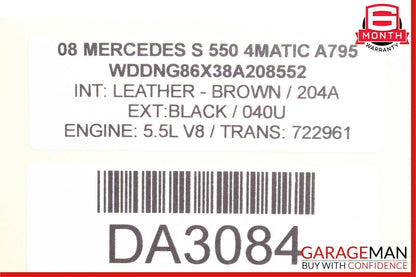 07-13 Mercedes W221 S550 Rear Right Side Exterior Door Handle Keyless Go Black