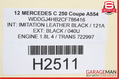 08-14 Mercedes W204 C250 C300 Front Roof Overhead Interior Safety Handle Set OEM