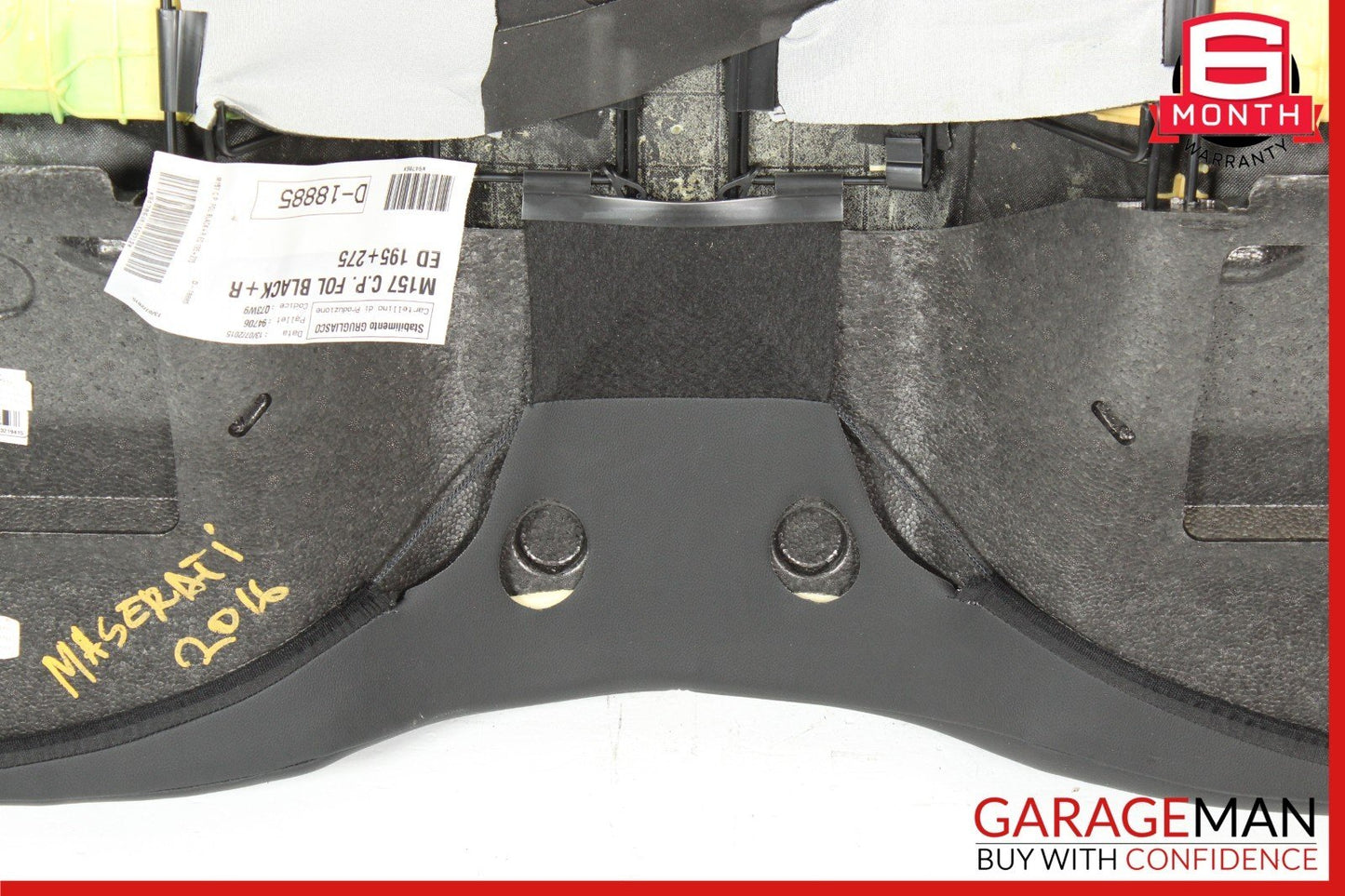 14-22 Maserati Ghibli M157 Rear Seat Cushion Lower Bottom Black OEM