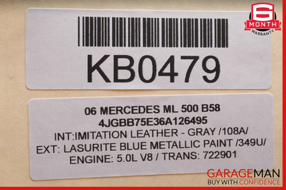 06-13 Mercedes W164 ML500 GL450 Front Right Passenger Side Door Control Module