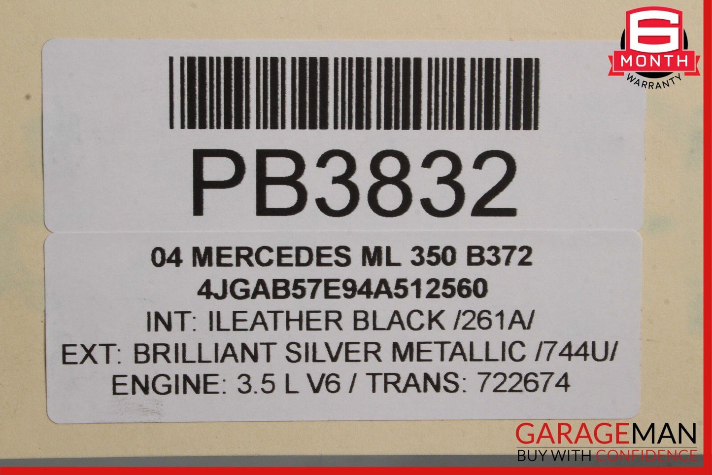 98-05 Mercedes W163 ML320 ML350 Front Top Upper Radiator Support Bracket Tie Bar