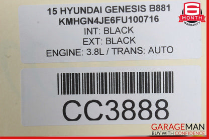 15-16 HYUNDAI GENESIS REAR RIGHT SIDE INTERIOR DOOR PANEL