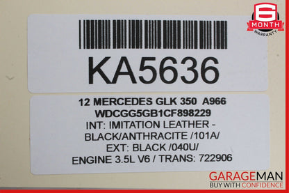 08-15 Mercedes GLK350 C250 Rear Left Exterior Door Handle Keyless Go White
