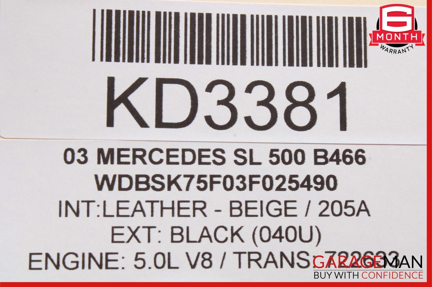 03-08 Mercedes R230 SL500 Front Left Side Convertible Top Latch Catch Lock OEM