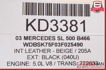 03-08 Mercedes R230 SL500 Front Left Side Convertible Top Latch Catch Lock OEM
