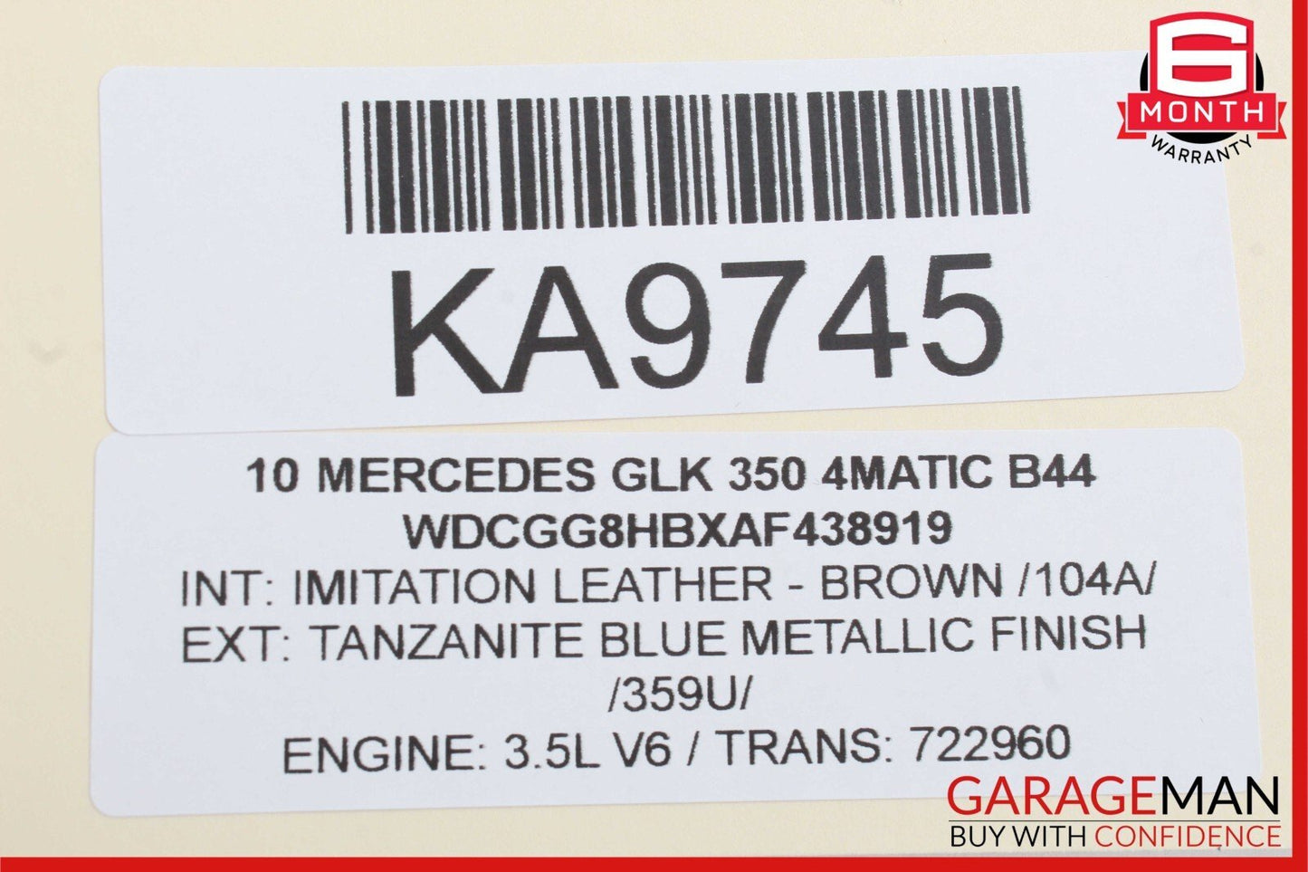 08-15 Mercedes X204 GLK350 C300 Front Right / Rear Exterior Door Handle Blue OEM