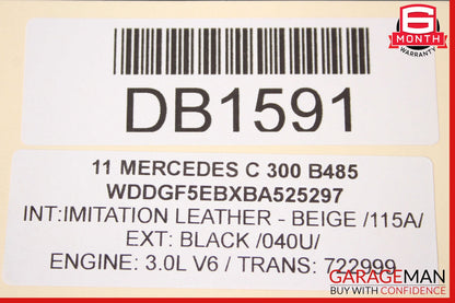 08-14 Mercedes W204 C300 C350 Sedan Rear Left Interior Door Panel Assembly Beige