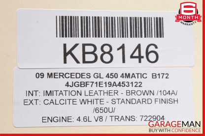 06-13 Mercedes X164 GL450 ML500 R350 Rear Windshield Glass Wiper Motor Unit