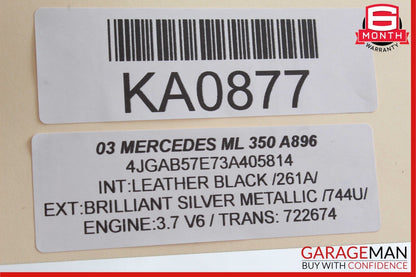 02-05 Mercedes W163 ML350 ML320 Rear Right & Left Side Door Audio Speakers Set