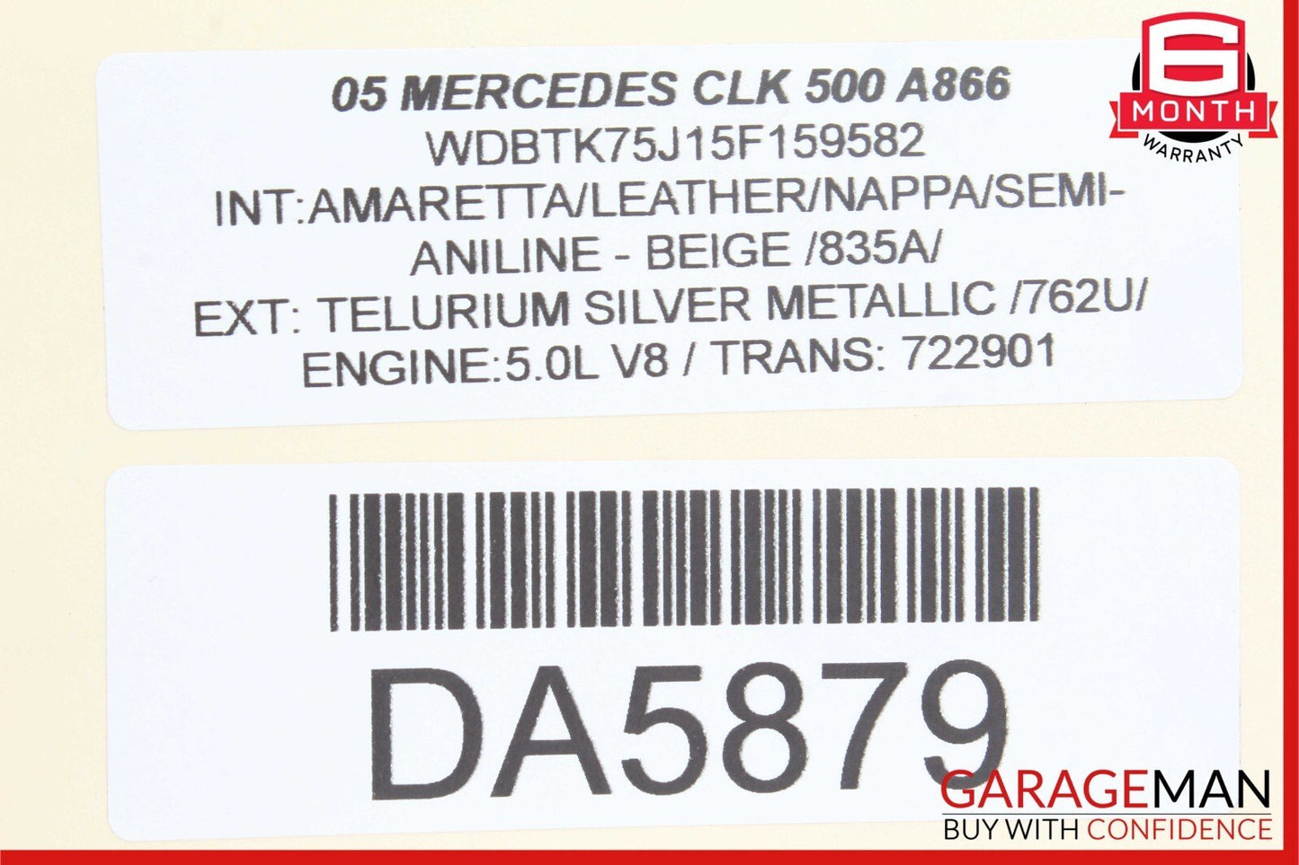 03-09 Mercedes W209 CLK500 Front Right Side Exterior Door Handle Silver OEM