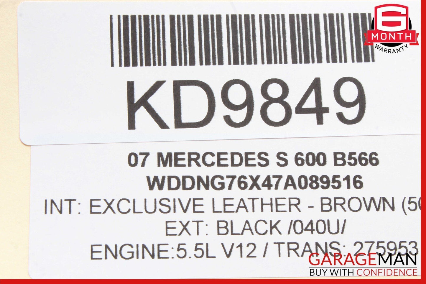 07-09 Mercedes W221 S600 Center Console Dashboard CD Player Trim Cover Brown