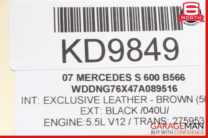 07-09 Mercedes W221 S600 Center Console Dashboard CD Player Trim Cover Brown