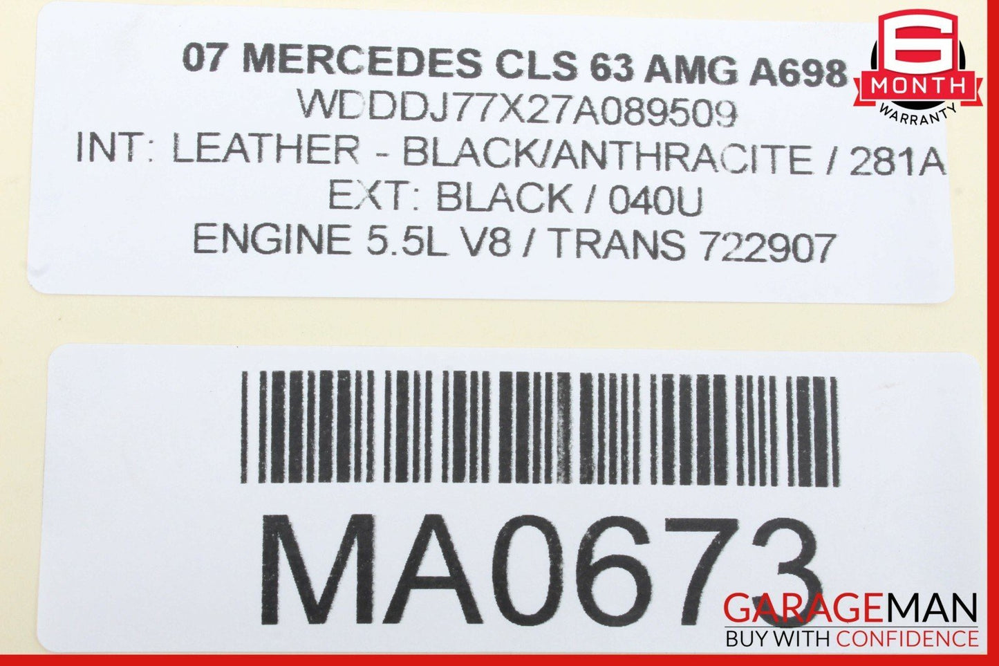 06-10 Mercedes W219 CLS63 AMG Front Right Passenger Side Door Control Module OEM