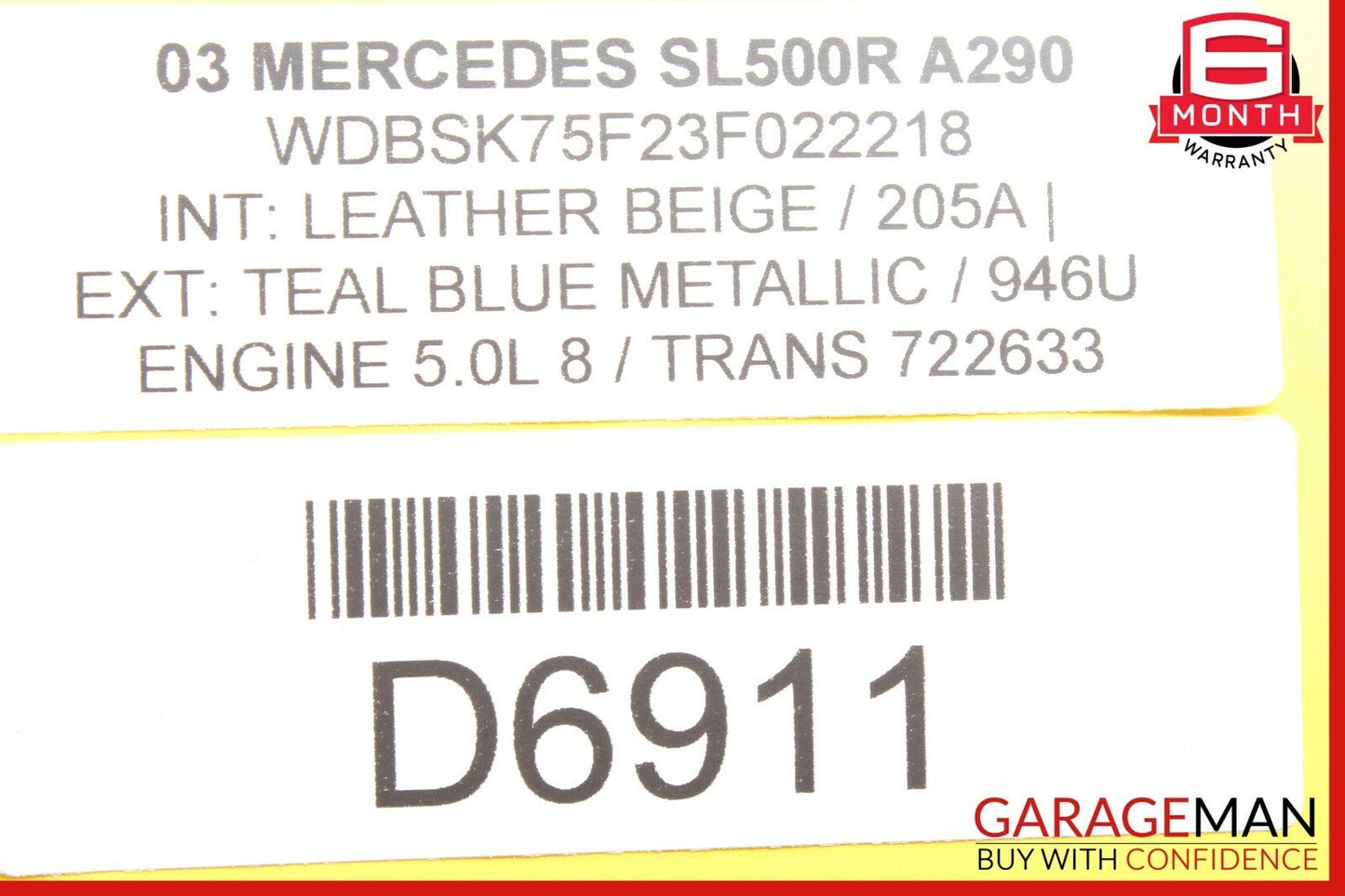 03-08 Mercedes R230 SL500 Right ESP Off Console Blank Filler Switch Control OEM