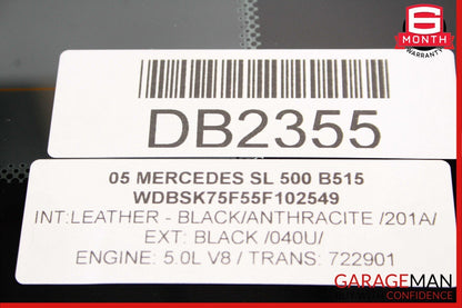 03-11 Mercedes R230 SL500 Rear Windshield Window Auto Glass Trim Panel Assembly