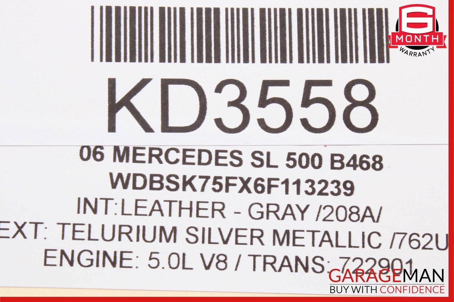 03-12 Mercedes R230 SL500 SL550 Right Trunk Lock Frame Cylinder 2307900471 OEM