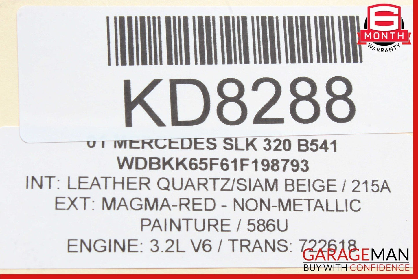 01-04 Mercedes R170 SLK320 SL500 Driver Steering Wheel Air Bag Airbag Black OEM