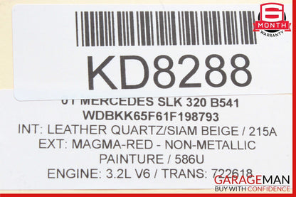 01-04 Mercedes R170 SLK320 SL500 Driver Steering Wheel Air Bag Airbag Black OEM
