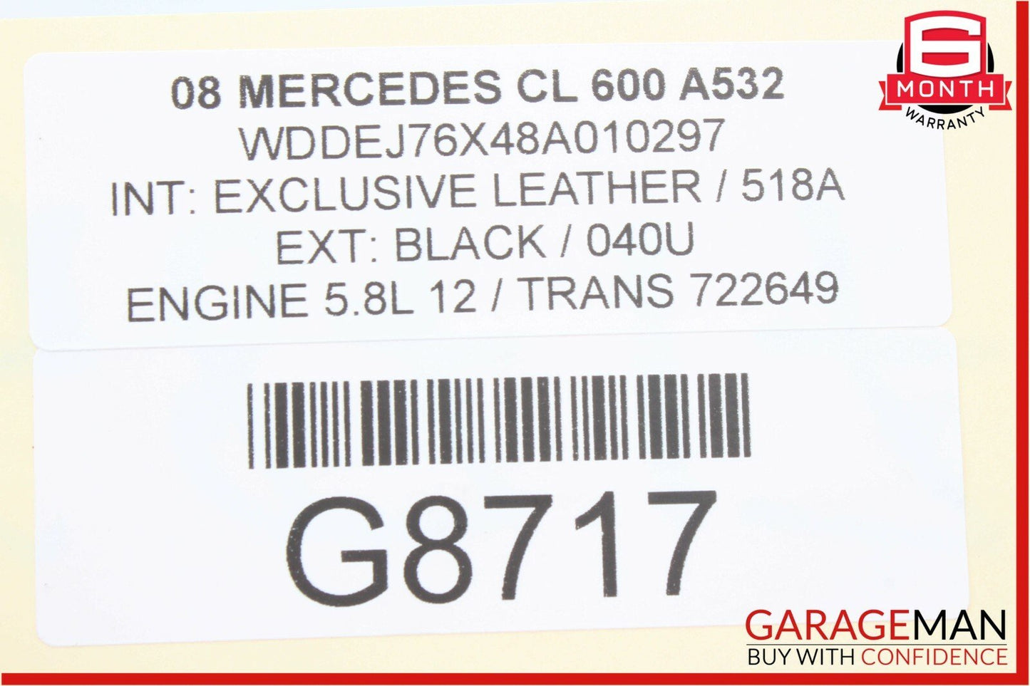 03-12 Mercedes W216 CL600 S600 CL65 AMG Upper Radiator Hose Pipe 2752000352 OEM