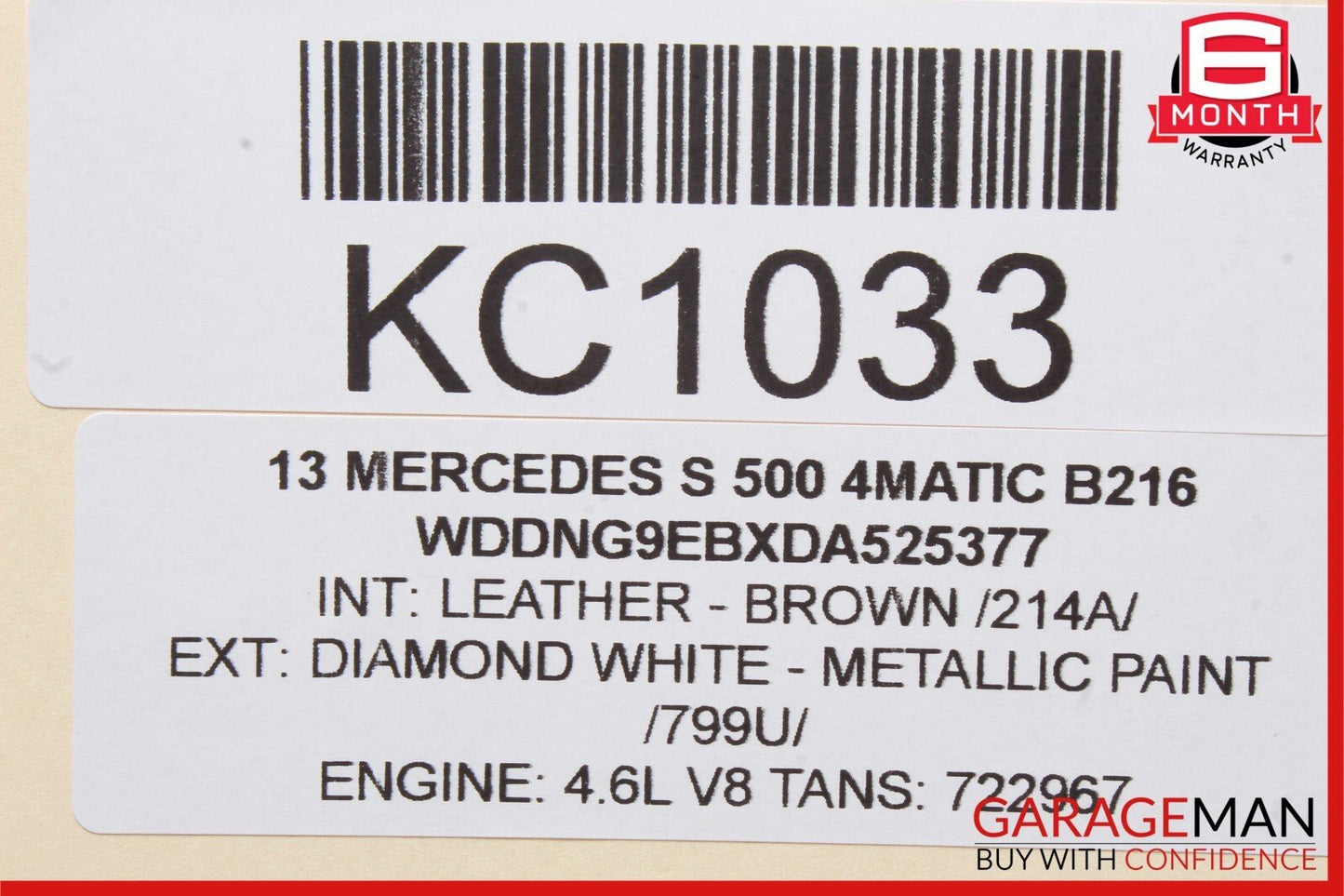 07-13 Mercedes W221 S550 Rear Right Side Interior Dome Light Reading Lamp Brown