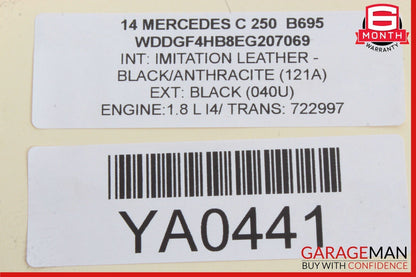 12-14 Mercedes W204 C250 C300 Rear Left Driver Side Exterior Door Handle Black