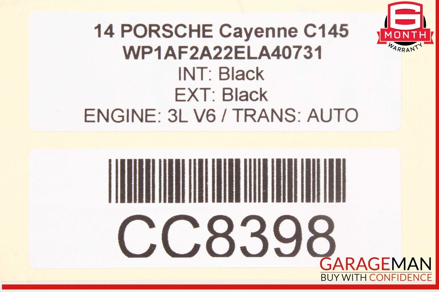 11-18 Porsche Cayenne 958 Rear Right Lower Bottom Seat Cushion OEM