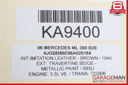 06-12 Mercedes GL350 ML350 Front Right Door Audio Tweeter Speaker Cover Brown
