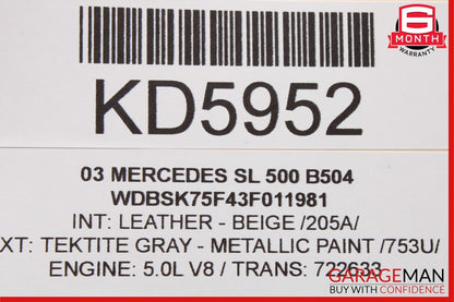 03-12 Mercedes R230 SL500 SL55 AMG Front Left Door Control Module 2308200126 OEM